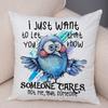 Sassy Bird Character Pillowcase Double Print Humorous Avian Design Cushion Cover Soft Plush Witty Bird Theme Pillowcase