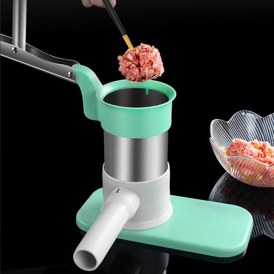 Manual Sausage Stuffer Stainless Steel Sausage Filling Machine with Nozzle Home Sausage Making Kit for Homemade Sausages