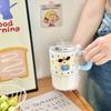 Birthday Gift High Value Ceramic Water Cup with Lid Mug Cartoon Rabbit Couple Sippy Cup Practical Souvenir