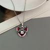 Punk Rock Red Black Heart Pendant Chain Necklace For Men Women Cool Hip Hop Street Vintage Goth Accessories Trendy Jewelry