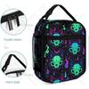 Cute Gothic Skull Insulated Lunch Bag Portable Lunch Box Reusable High Quality and Large Quantity Tote Bag for Women Men