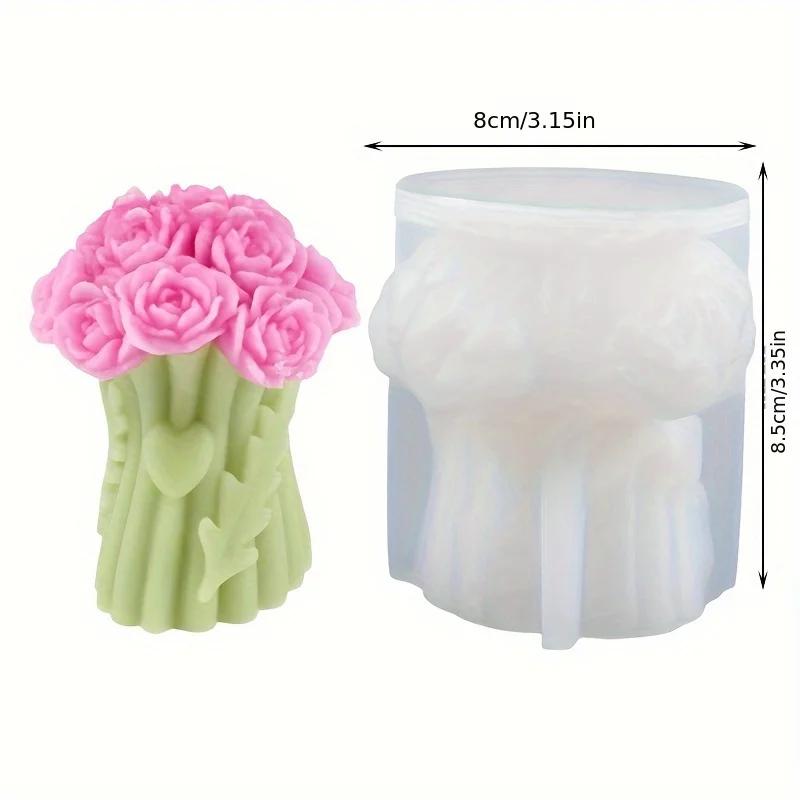 

3D Rose Bouquet Silicone Mold for DIY Candles, Soaps & - Epoxy Resin Casting for Home Decor, Clay & Plaster Crafts