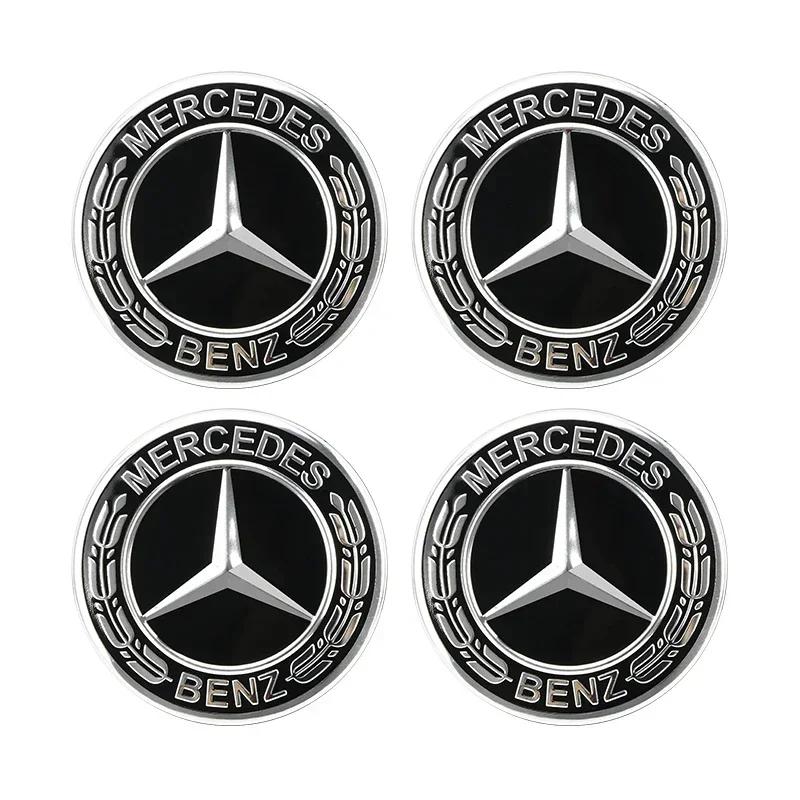 

Новые Для Mercedes Benz 4 шт. 75 мм Центральные колпаки ступицы колеса автомобиля Венок AMG для Mercedes Benz GLE GLK SLK CLA CLK W203 W204 W205 W209 W