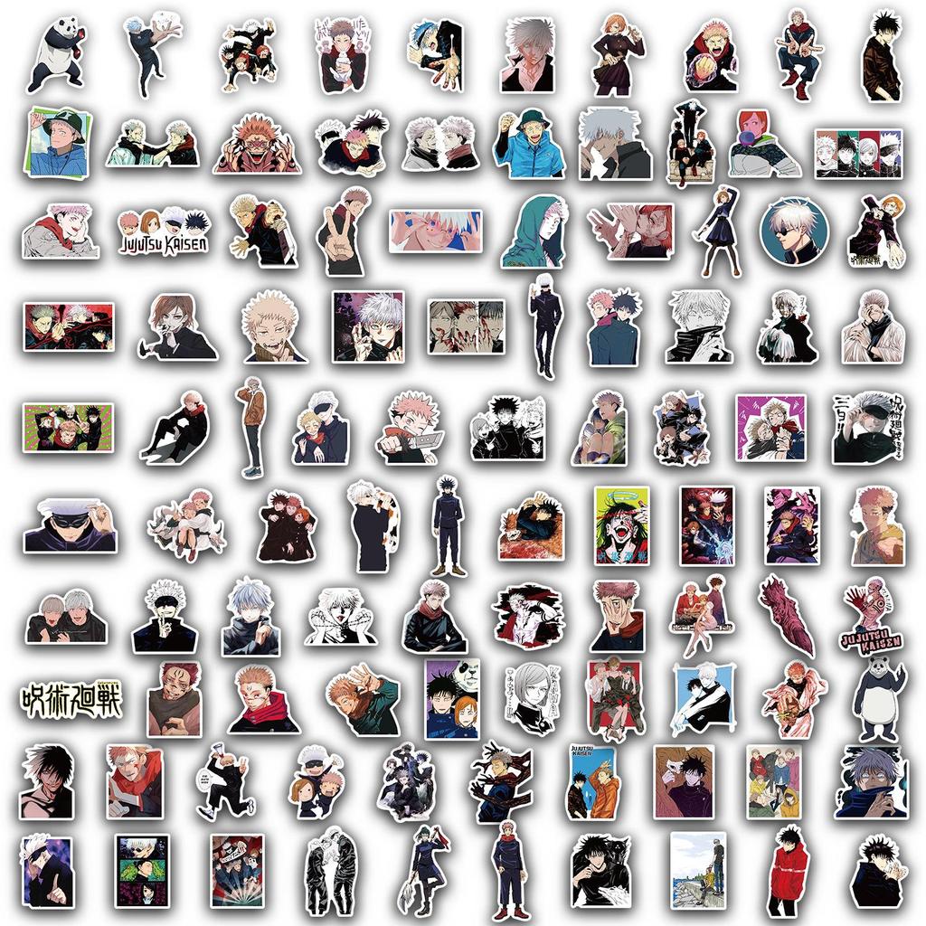 100 Jujutsu Kaisen Stickers Set: DIY Decor for Water Bottles, Phone Cases & Notebooks