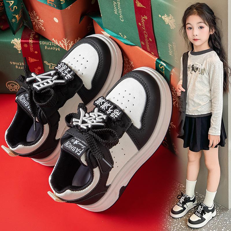 Kids Spring Red Low Top Casual Sneakers Boys Girls Flat Running Shoes