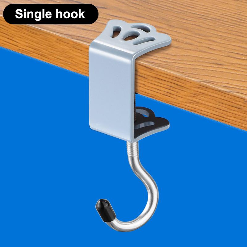 

Adjustable Desk Edge Hook Crown Metal Hanging Hook Headset Desk Hanger Table Side Hanging Storage Rack Punch-Free Universal Hook Single hook синий