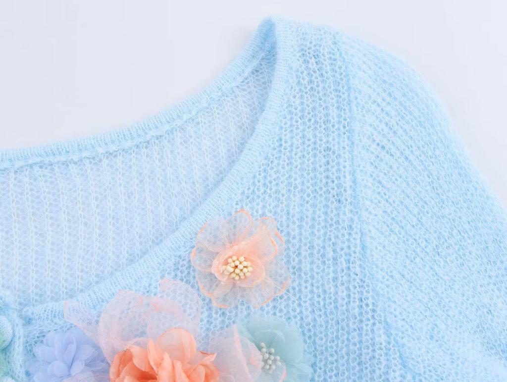 2025 Spring Women's European & American Floral Knit Cardigan - Fashionable, Simple, Versatile & Casual