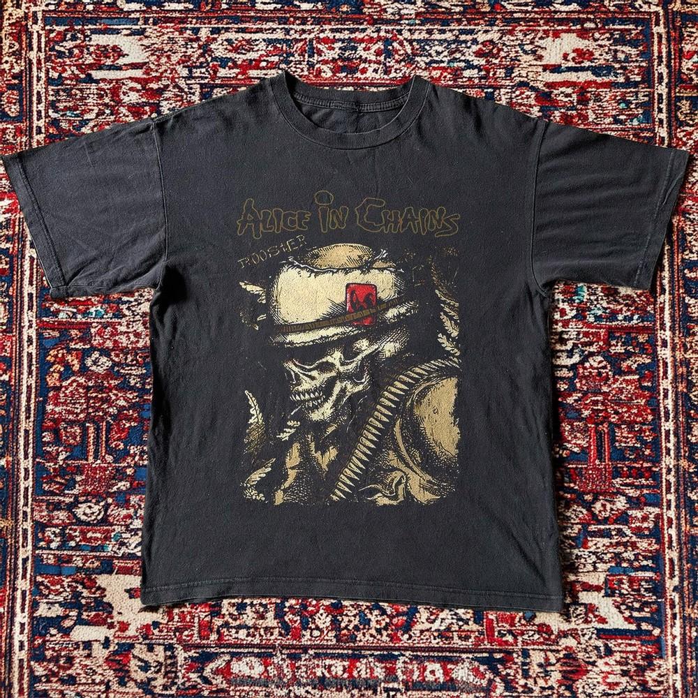 NEW Alice In Chains Rooster Skull TShirt  Retro Rock Band Graphic Unisex Tee Unisex T-Shirt XXXXL