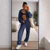 Women's Loose Fit Velvet Tracksuit Zip Up Long Sleeve Jacket Drawstring Pants Casual Two Piece Outfit Set