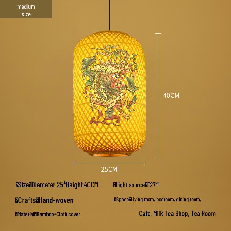 Retro Bamboo Woven Lantern Chandelier - Chinese Hot Pot & Restaurant Outdoor Decor