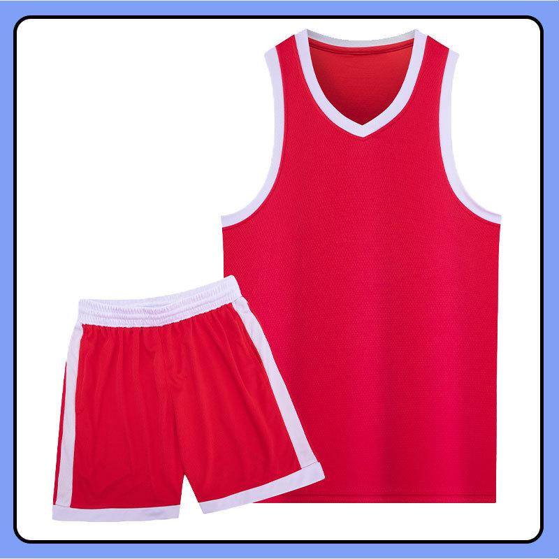 Children's Basketball Jersey Set American Narrow Shoulder Men's and Women's Game Sleeveless Quick-drying Training Jersey Printable Training Jersey
