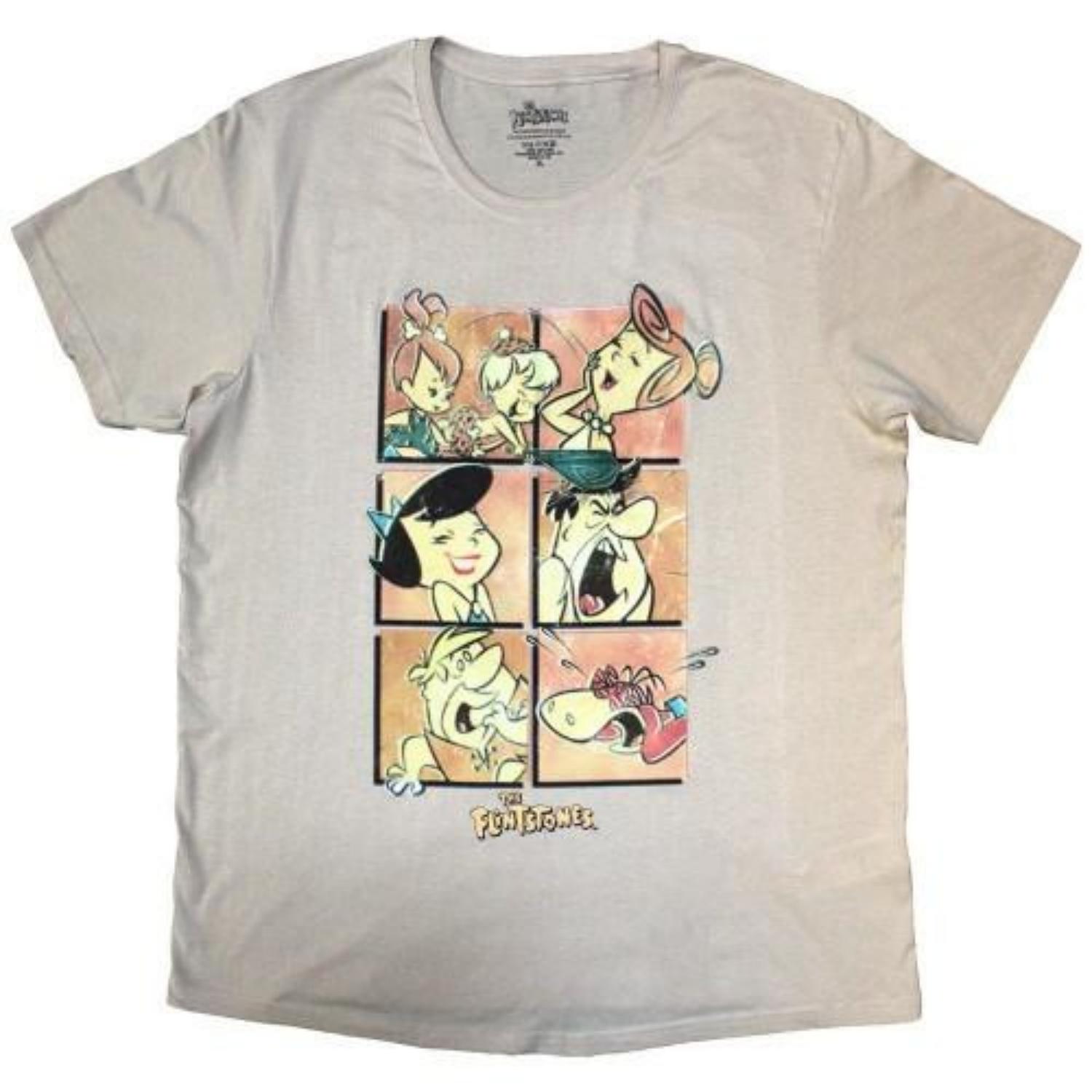 The Flintstones Unisex Adult Grid T-Shirt S