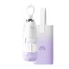 Mini Folding Travel Umbrellas with Rings Handle and Storage Bag Gradients Color UVs Protections Lightweights Portable