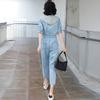 Korean Style Women's Denim Overalls - Slimming European Jumpsuit for Summer