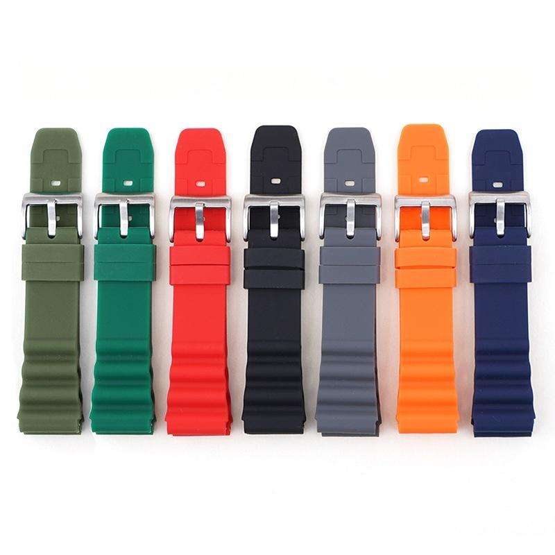 20/22mmSilicone Bracelet Soft Comfort Watchband Rubber Universal Watch Strap for Citizen Longines Rolex Submariner for SEIKO 007