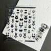 Gothic Dark Rabbit Nail Art: Cute, Embossed Stickers for DIY Nail Decoration