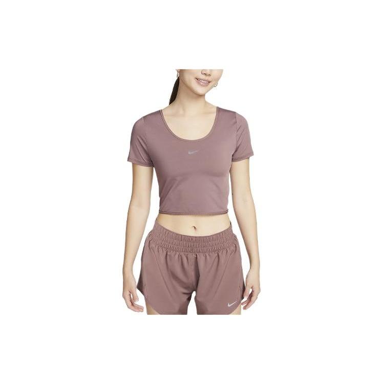(WMNS) Nike One Classic Dri-FIT Short Sleeve Cropped Twist T-shirt Asia Sizing Smokey Mauve Women s FN2852-208 S