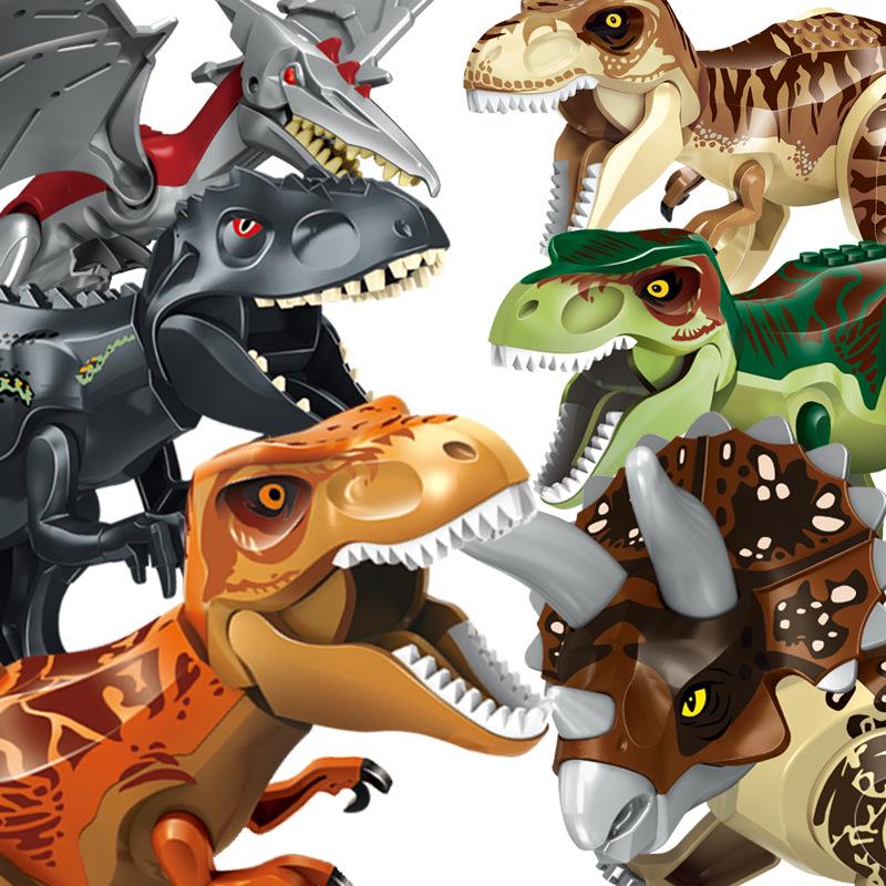 Mixed Batch Dinosaur Building Block Toy Jurassic Large Tyrannosaurus Rex Assembled Building Block Puzzle Disassembly Assembly Dinosaur