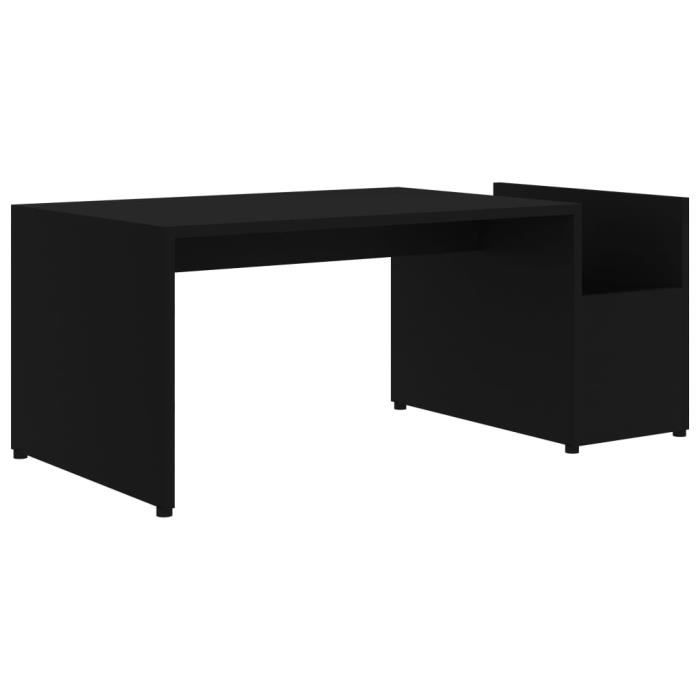 Table basse - vidaXL - Noir - 90x45x35 cm - Aggloméré - Design contemporain