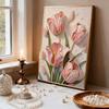 5D DIY Frameless Pearl Painting Pink Flowers Pattern Painting Kit, Suitable for Home Living Room Bedroom and Other Wall Decoration Art Paintings