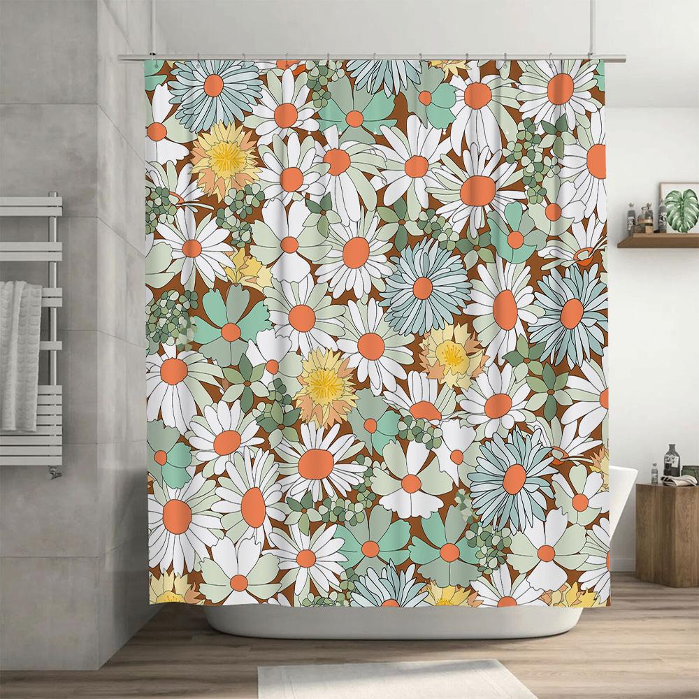 Delightful Daisy Shower Curtain Vibrant Floral Print for Bathroom Decor, Waterproof Fabric, Perfect Gift Idea