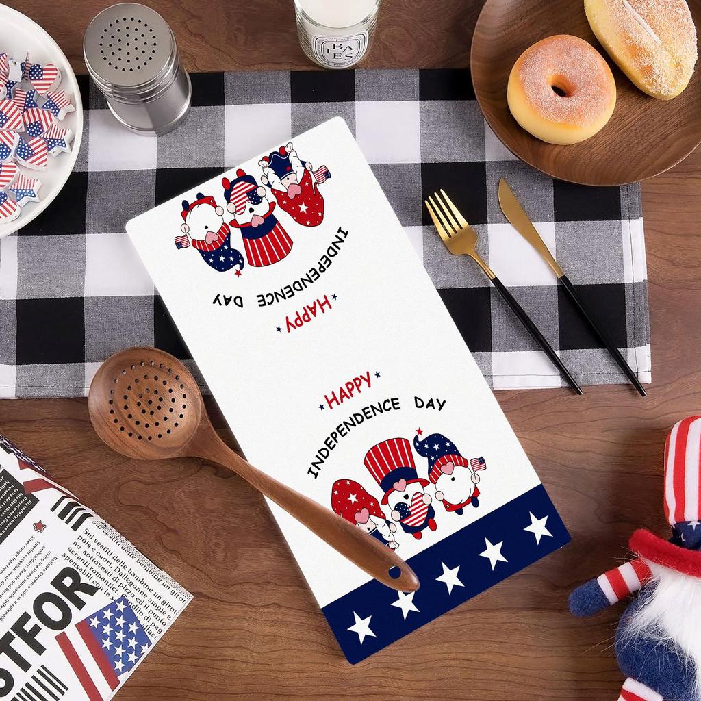 Cross-border microfiber Independence Day 3D printed towel kitchen suction towel face towel