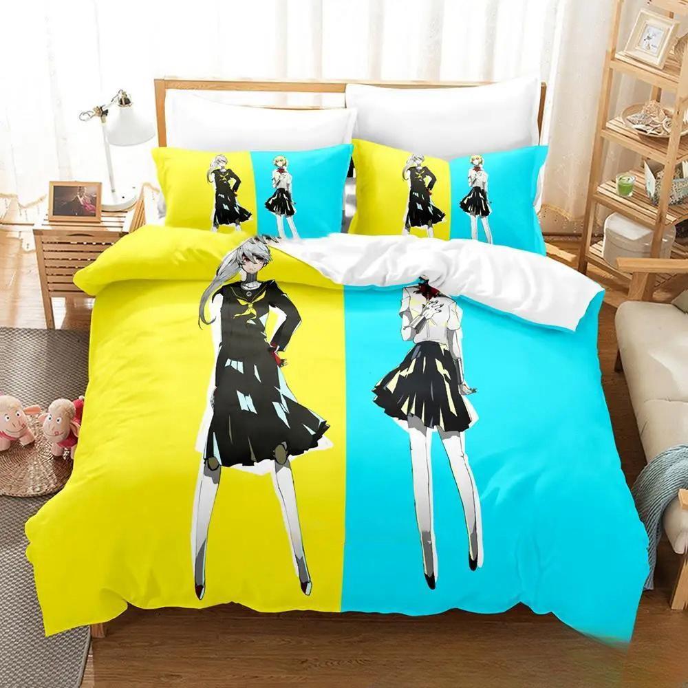 3D Print Anime Game P4 Persona 4 Bedding Set,Duvet Cover Bed Set Quilt Cover Pillowcase,King Queen Twin Size Boys Girls Adults