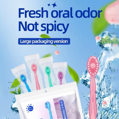 5-in-1 26pcs Mini Toothbrushes with Toothpaste Disposable Toothbrush & Floss All In One Oral Care Individual Packs for Travel