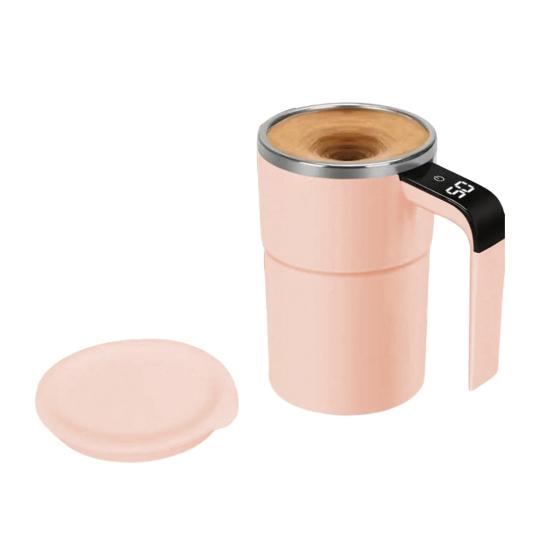Self-Stirring Magnetic Coffee Cup with Temp Display 304 Stainless Steel Magnetic Stirrer Leak-proof Coffee Mug Drinkware