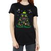 Elf T-shirt da Donna/Ragazza in Cotone Albero di Natale Stile Boyfriend
