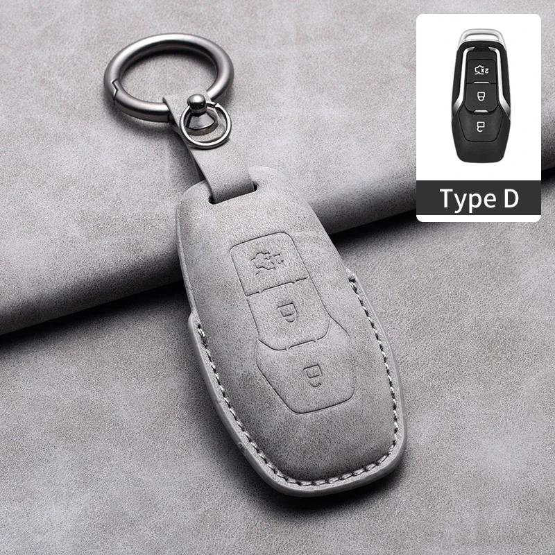 Husa din piele pentru chei de mașină pentru Ford Fusion Mustang Explorer F150 F250 F350 Ranger Mondeo Suport pentru chei de la distanță Accesorii Fob