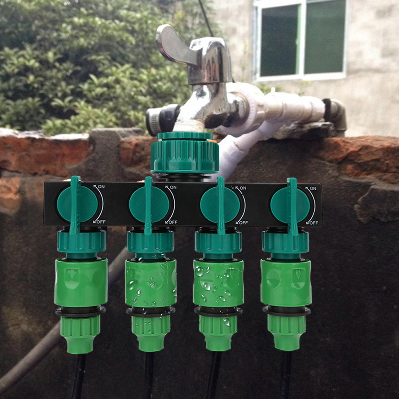 

DN20 DN25 FNPT 4 Way Garden Hose Faucet Splitter with 1 4in Quick Connector Irrigation Fitting