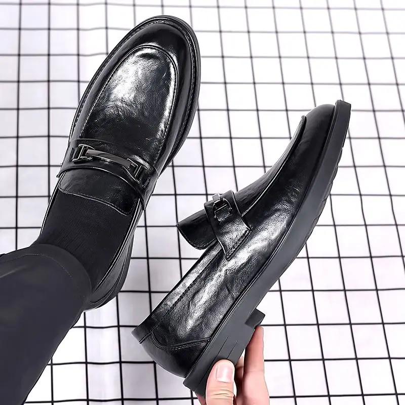 Natural Gumrukfree Genuine Leather Official Men's Formal Shoes Business Social Shoe Male Casual Elegant and Classic 39 Clothing