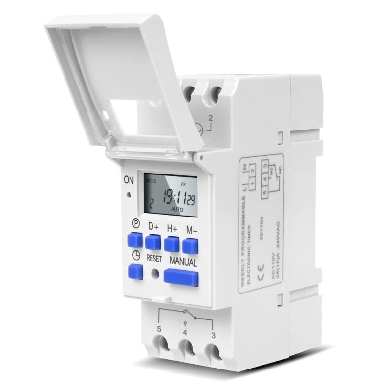 Digital LCD Weekly Programmable Digital Timer Switches 16 ON and OFF Timer Time Control Switches for Controlling Street Lamp