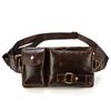 Retro Leather Waist Bag, Men's Crazy Horse Oil Leather Chest Bag, Outdoor Crossbody Bag, Top Layer Cowhide Multifunctional Men's Bag