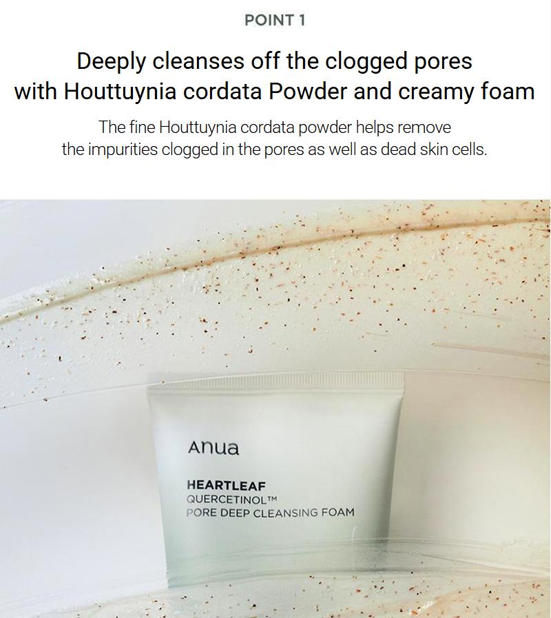 Anua Heartleaf Quercetinol Pore Deep Cleansing Foam 150ml (+25ml) Korean Pore-Clearing Face Wash with BHA