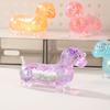 1/2/4Pcs Glitter Dachshund Squeeze Toy Transparent Dog Shape Stress Relief Sensory Toy Anxiety Relieving Slow Rising Stress Ball Animal Hand Toy