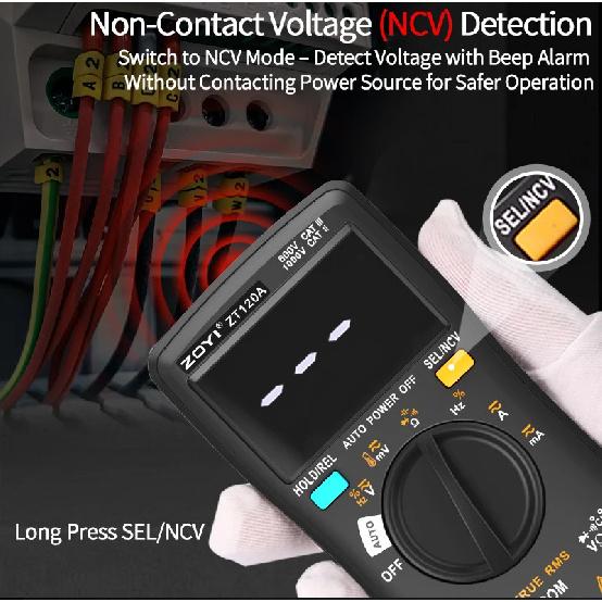 ZOYI -102A Hochpräzises vollautomatisches digitales Taschen-Multimeter mit Überlastschutz - Professionelles Elektrikerwerkzeug