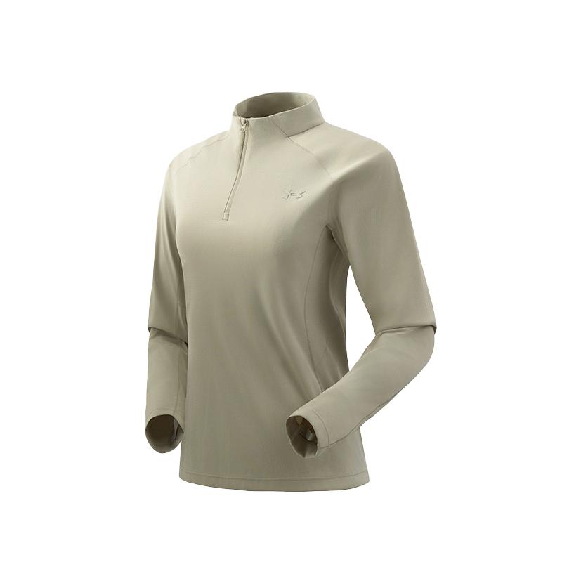 

Under Armour Hiking Series Logo Anti-Ultraviolet Quick-Dry Stand Collar Sports Long Sleeve T-Shirt Women Tops Cool-Tea-Grey 15122168-0103 S
