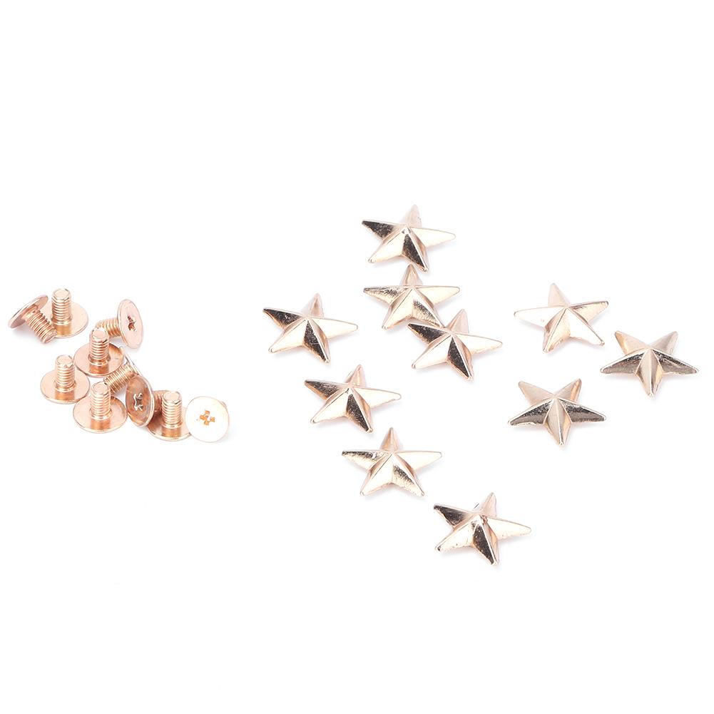10 Stück Metall-Stern-Nieten-Spike-Schrauben für Lederhandwerk, Taschen, Schuhe, DIY-Dekoration