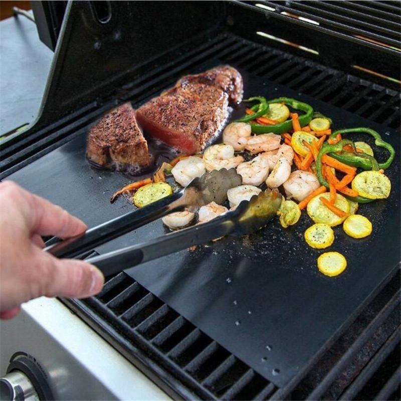 Reusable Non-stick BBQ Grill Mat Pad Baking Sheet Portable Outdoor Picnic Heat Resistant Cooking Barbecue Oven Tool 0.08mm Thick