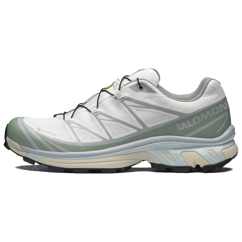 Salomon Men's Gray Xt-6 Gore-Tex White Green Milieu Ice Flow Sneakers L47990000 Cm