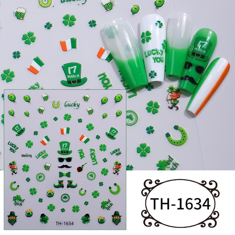 Zhengxiang St. Patrick's Day Clover Nail Art Stickers - DIY Adhesive INS Style