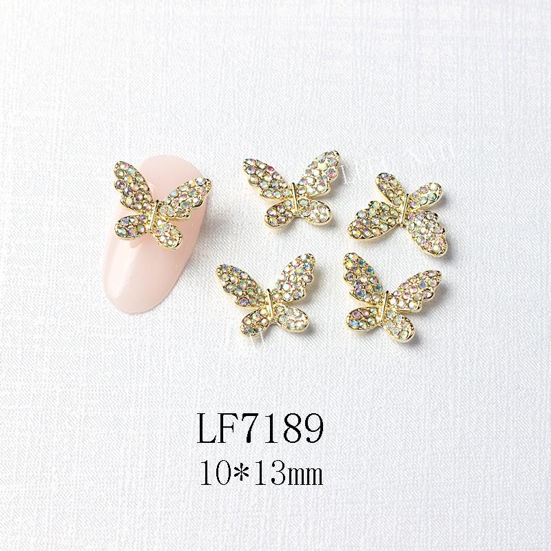 3D Metal Butterfly Nail Art Decorations with Mini Rhinestones