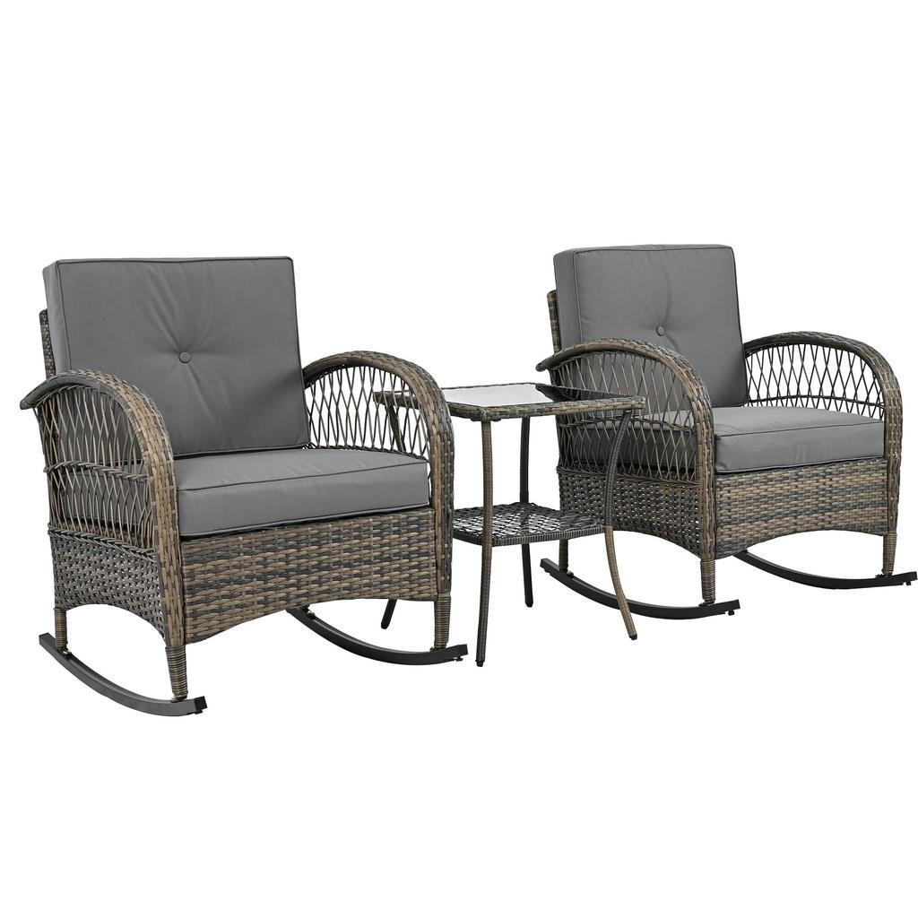 Balcony Furniture Set, Outdoor Garden Furniture with Coffee Table, Patio Furniture with Cushions for Balcony, Terrace, Garden
