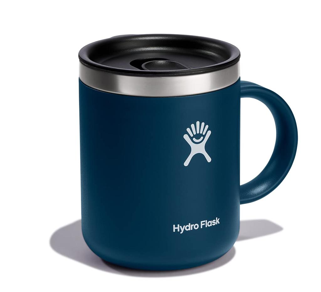 Hydro Flask Coffee Mug – Insulated Stainless Steel, Spill-Proof, Leak-Proof Travel Mug, 12, Indigo Blue.
