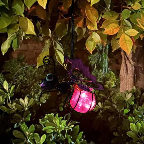 Outdoor Hanging Solar Light Soft Glow IP44 Waterproof Solar Powered Insect Shaped Lamp Garden Decoration