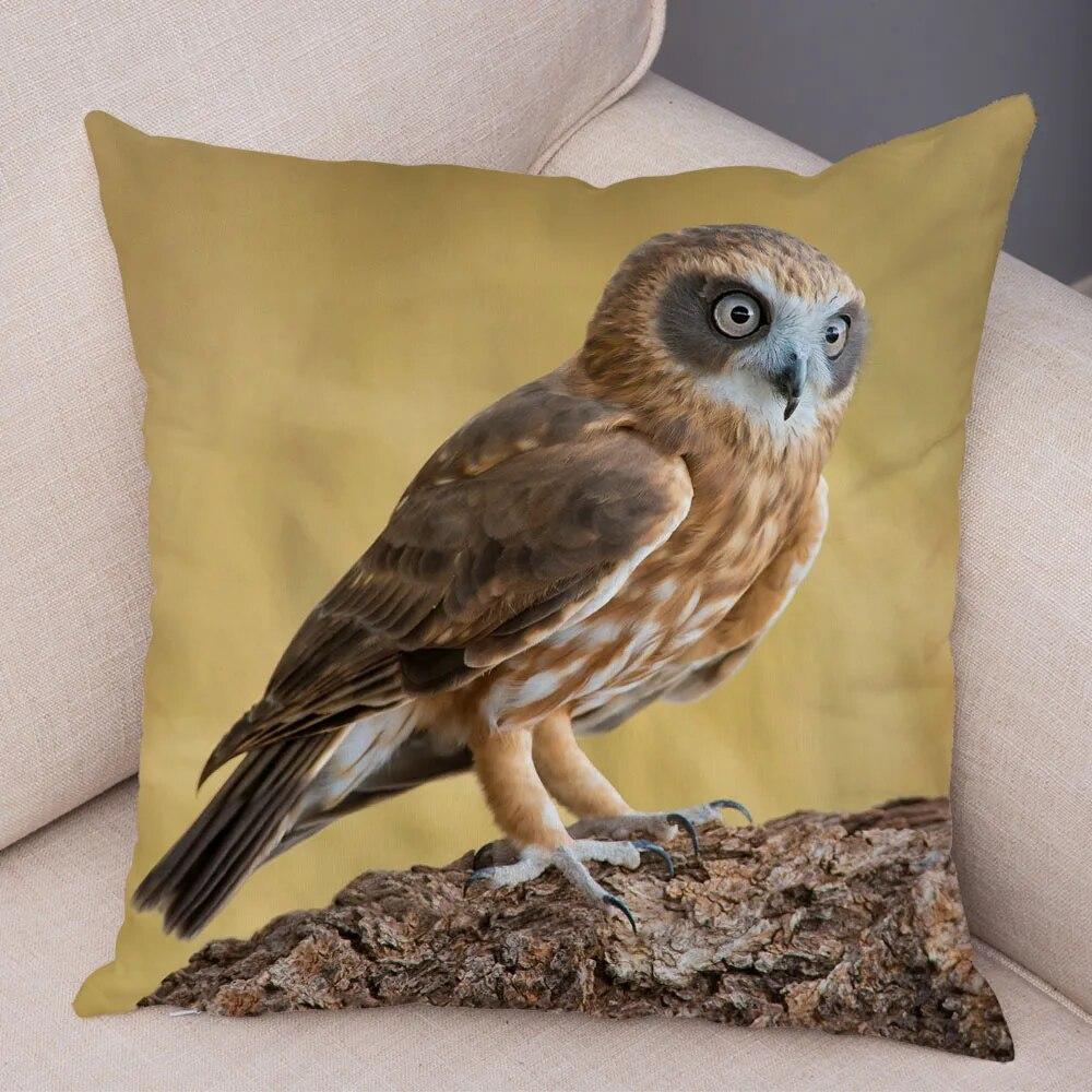 Cute Animal Pillowcase Wild Owl Cushion Cover Decorative Pillowcase Sofa Home Children's Room