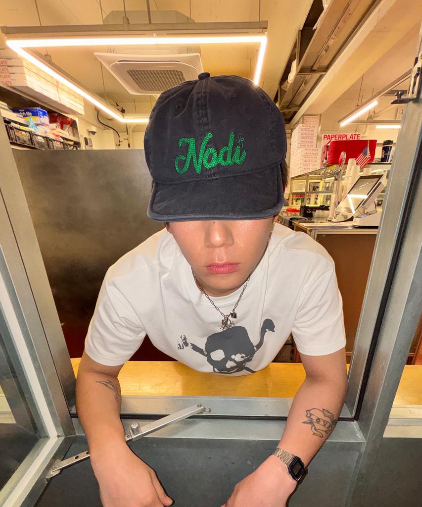 Nodi Short Brim Logo Cap Khaki