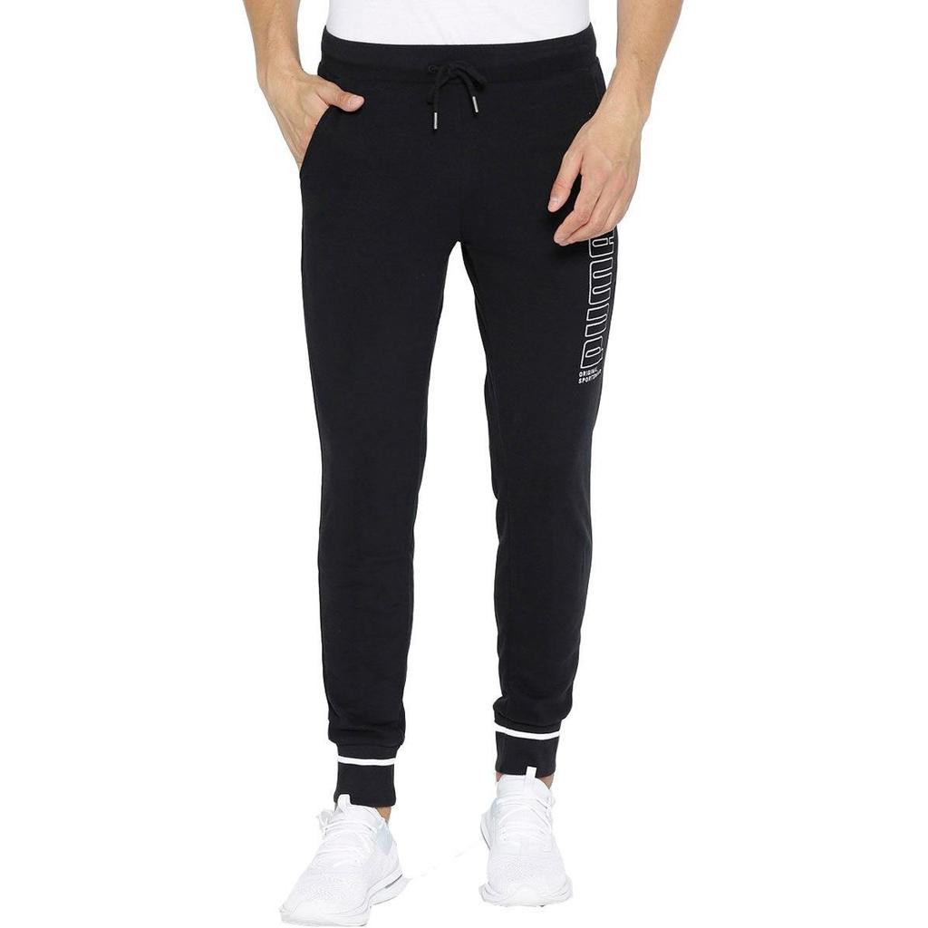 Men's PUMA Knitted Sweatpants Men's Black Moderate Sweatpants